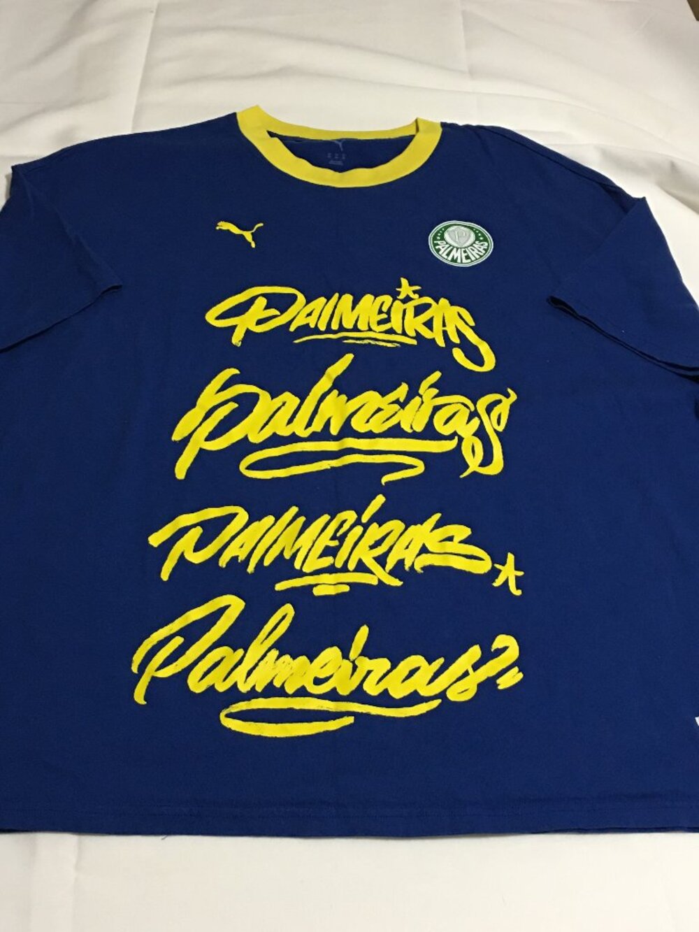 Palmeiras Mens Football Shirt Soccer Size 3XL Blue Puma